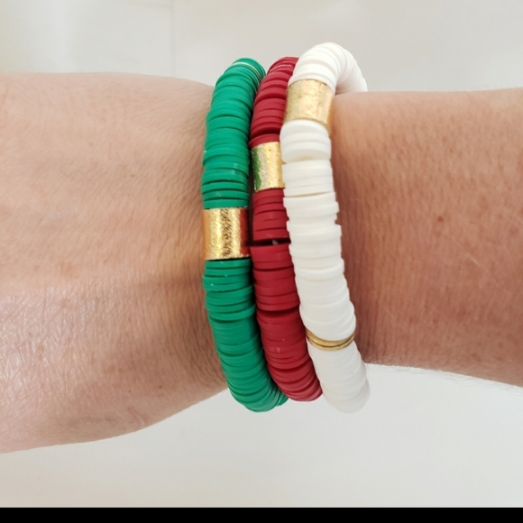 Holiday Vinyl Disc Bracelet Stack - Picture 3 of 6